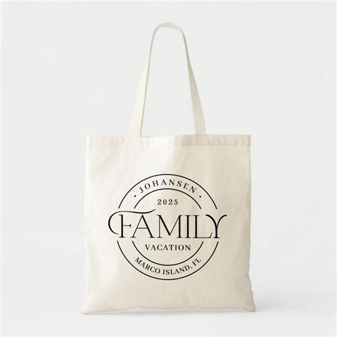 Sleek Seal Editable Color Family Reunion Vacation Tote Bag - Berry ...