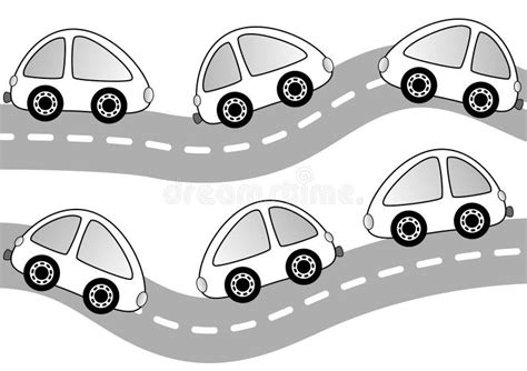 Cars On The Road Coloring Page Stock Illustration - Illustration of ...