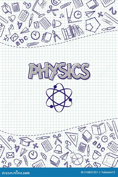 Physics Cover For A School Notebook Or Physics Textbook Stock Vector