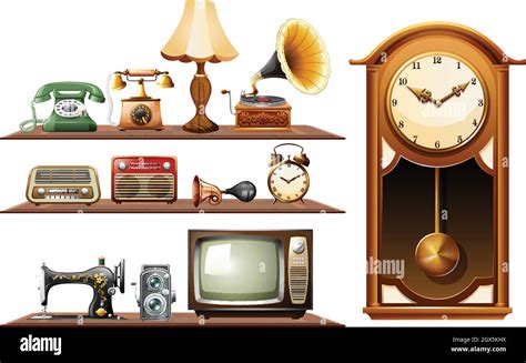 Different kind of vintage objects Stock Vector Image & Art - Alamy