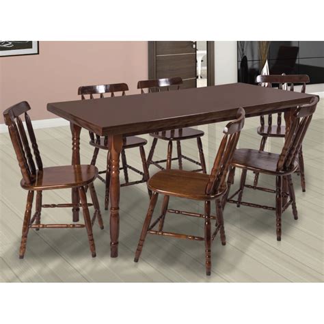 Conjunto De Mesa Madeira Corupix M Cadeiras Imbuia