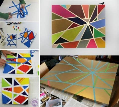 Diy Geometric Painting With Tape Ideas The Whoot Geometric Tape