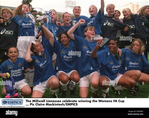 The Millwall Lionesses Celebrate Winning The Womens FA Cup Stock Photo