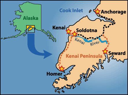 Nice clean map of Kenai Peninsula | Kenai peninsula, Map, Kenai