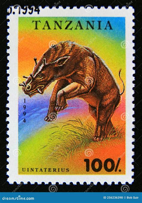 Postage Stamp Tanzania 1994 Uintatherium Prehistoric Dinosaur