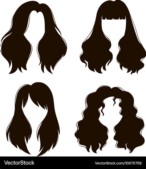 Woman Hairstyle Silhouette Royalty Free Vector Image