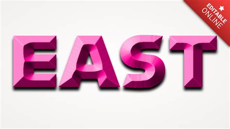 East Pink Bevelled Text Effect Generator