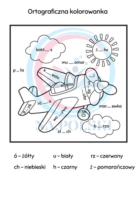 Ortograficzna kolorowanka Złoty nauczyciel