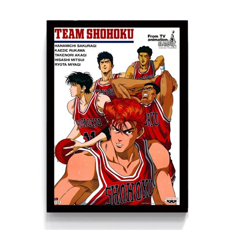 Quadro Decorativo Poster A3 Anime Manga Slam Dunk Tamanho 30 X 42 Cm