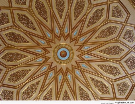 Dome Interior Arabesque At The Mosque Of The Prophet ï·º In Madinah