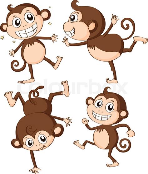 Four monkeys | Stock Vector | Colourbox