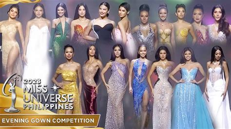 Top 18 Evening Gown Competition Miss Universe Philippines 2023 Youtube