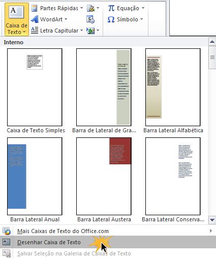 Microsoft Word Inserir Caixas De Texto