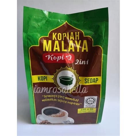 Kopi O 2in1 Cap Kopiah Malaya 23g X 20 Kopi Uncang Utara Shopee