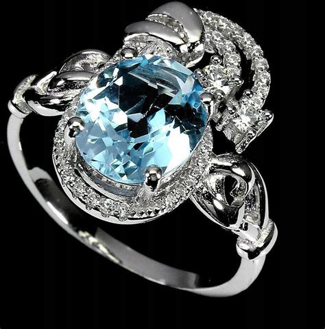 925 Pierścionek r 13 5 sky blue topaz naturalny Ceny i opinie Ceneo pl