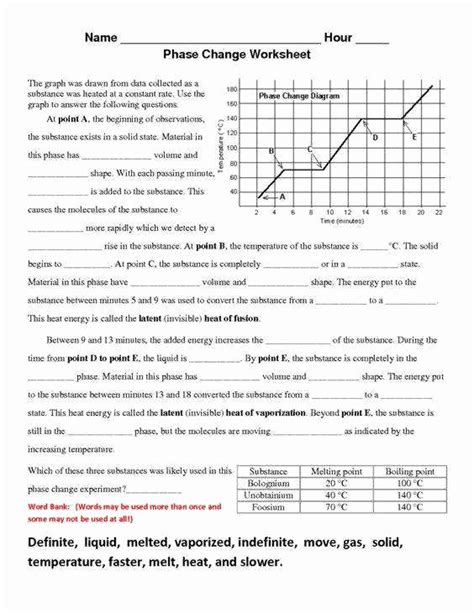 Phase Diagram Worksheets Answers