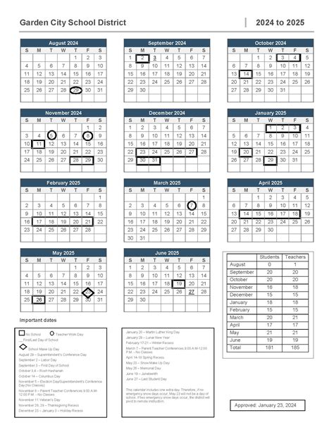 District Calendar | Garden City Public Schools