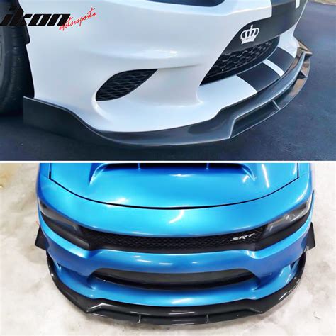 Ikon Motorsports Front Lip Compatible With 2015 2023 Dodge Charger Srt V2 Style Front Bumper