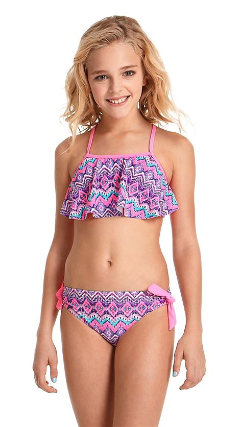 Angel Beach Mystique Ruffle Front Bikini Swimsuit Ab Mystique