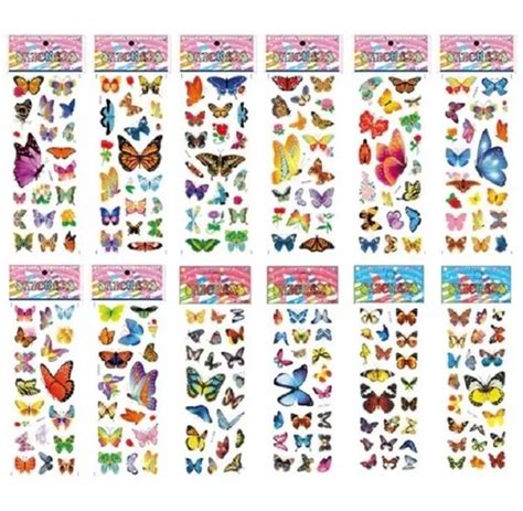 Pack 12 Láminas Stickers Adhesivos Mariposas 3d Cuotas Sin Interés