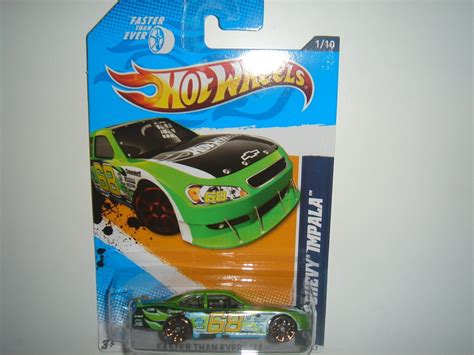 Hot Wheels Faster Than Ever 12 GREEN 1 10 2010 Chevy Impala 91 247 Walmart
