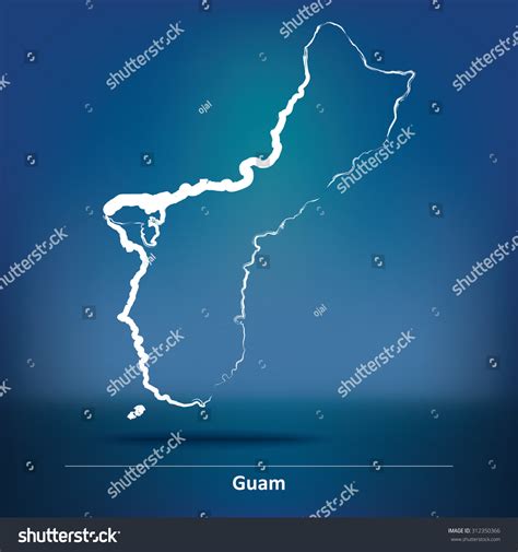 Doodle Map Of Guam Vector Illustration Royalty Free Stock Vector