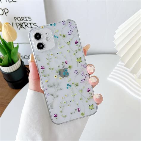 Amazon Raleavo Floral Case For Iphone Clear Case With Flower