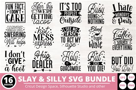 Slay And Silly Svg Bundle Graphic By Tinyactionshop · Creative Fabrica