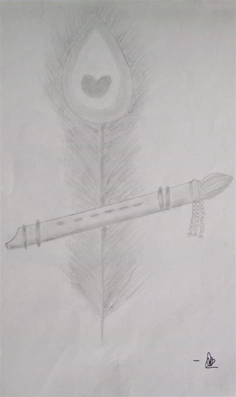 Sketch of Lord Krishna's feather and flute | Lord krishna, Sketches, Flute