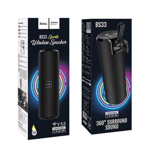 Juodas bluetooth nešiojamas garsiakalbis Hoco BS33