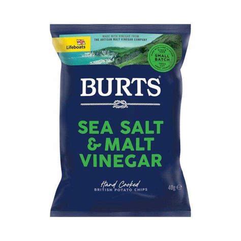 Burts Sea Salt Malt Vinegar Potato Chips 40g Al Hudaydah