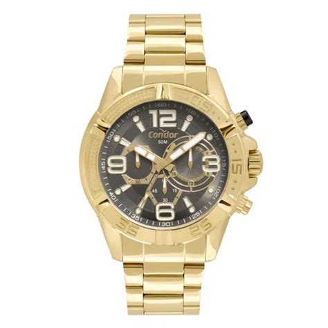 Relógio Masculino Condor Dourado Cronógrafo Original Parcelamento sem