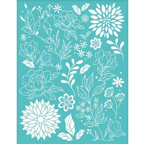 OLYCRAFT 2pcs Silk Screen Printing Stencil Flower Pattern Silk Mesh