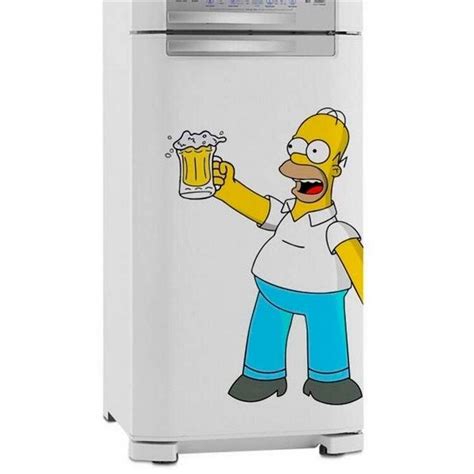 Adesivo Para Geladeira Homer Simpson Cerveja