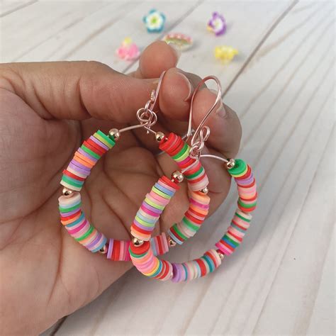 Polymer Clay Beads Hoops Heishi Beads Hoops Acrylic Beads Etsy