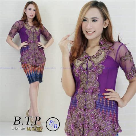 Jual Kebaya Modern Bordir Btp Pilihan Warna Shopee Indonesia