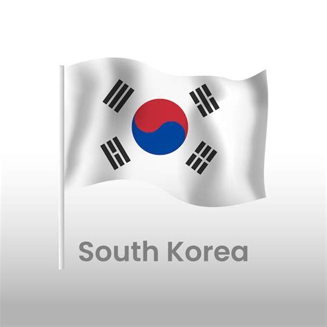 Bandeira Nacional Da Coreia Do Sul Vetor Premium