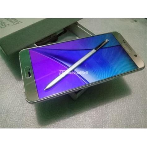 Samsung Note 5 Sein Gold Ram 4 32gb 4G LTE Dual SIM Lengkap Mulus Segel