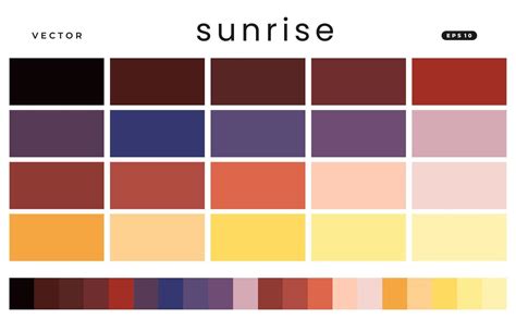 Sunrise Color Scheme Palettes 46821636 Vector Art at Vecteezy