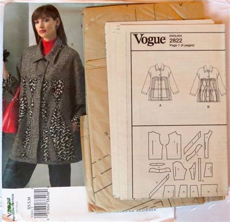 Vogue American Designer Pattern V2822 Sizes XS S M 2002 Factory