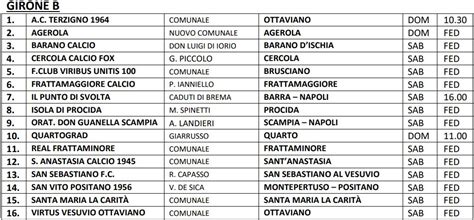 Promozione Campania Ecco Tutti I Campi E Gli Orari Squadra Per