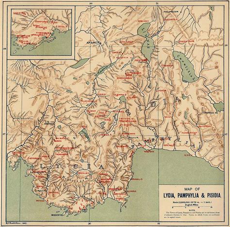 Map Of Ancient Lycia Pamphylia And Pisidia