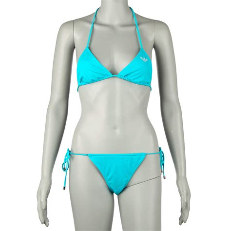 Emporio Armani Gepolsterter Triangel Bikini Mit Logo Azur Blau