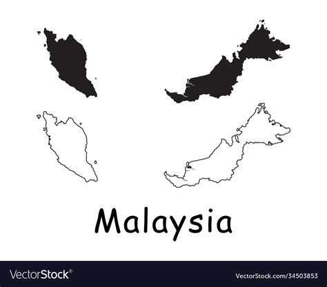 Malaysia map Royalty Free Vector Image - VectorStock