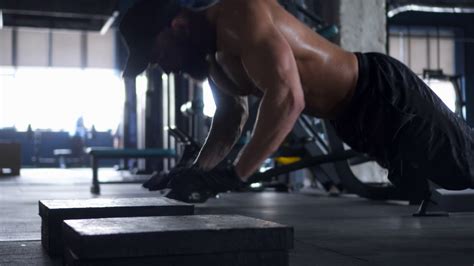 Muscular Man Doing Push Up At Gym Stock Footage Sbv Storyblocks