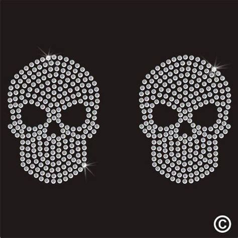 Excited To Share This Item From My Etsy Shop Twin Skulls Rhinestone Iron On Transfer Crystal