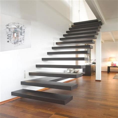 Glass Or Wooden Tread Floating Staircase Design China Solid Wood And