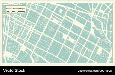 Ciudad nezahualcoyotl mexico city map in retro Vector Image