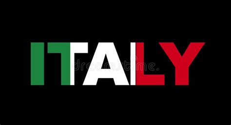 Italy name with flag stock vector. Illustration of geographic - 5346742