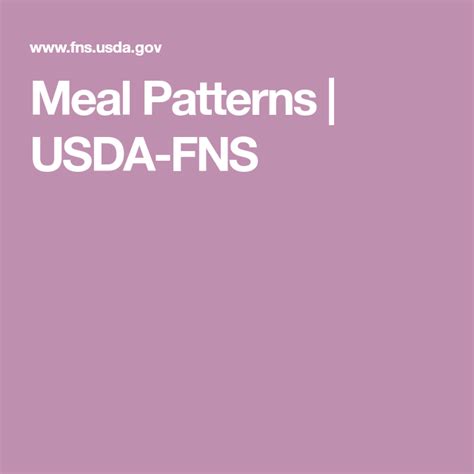 SFSP Meal Patterns Food And Nutrition Service